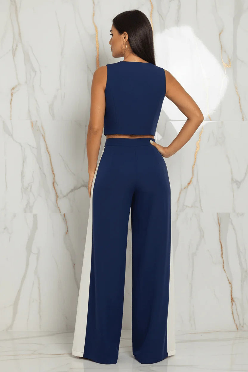 Evorin Women's Dark Blue Two-Piece Set