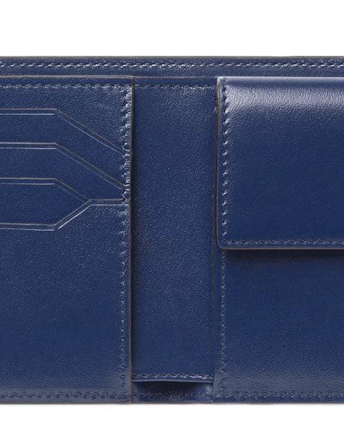 تحميل الصورة إلى عارض المعرض، Montblanc Meisterstuck Wallet 4cc Coin Case Blue
