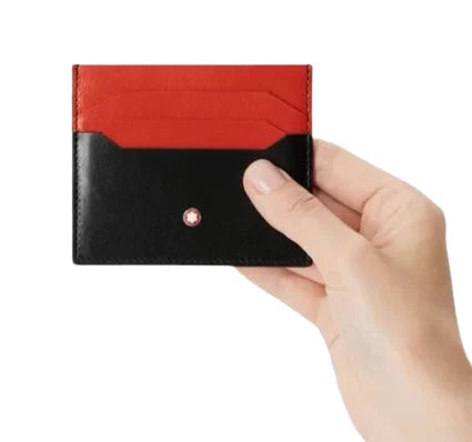 Montblanc Meisterstuck card holder 6cc black , Red