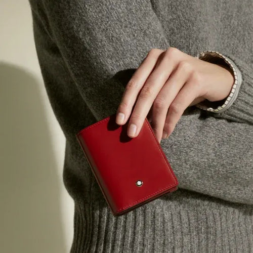 تحميل الصورة إلى عارض المعرض، Montblanc Meisterstuck Card Holder 4 Card - Red Leather
