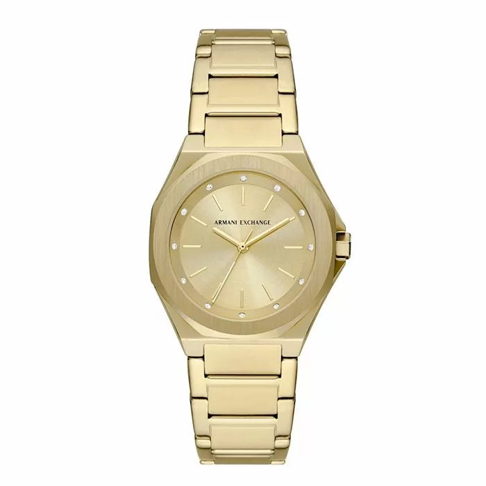 Armani Exchange ladies watch stainless steel gold