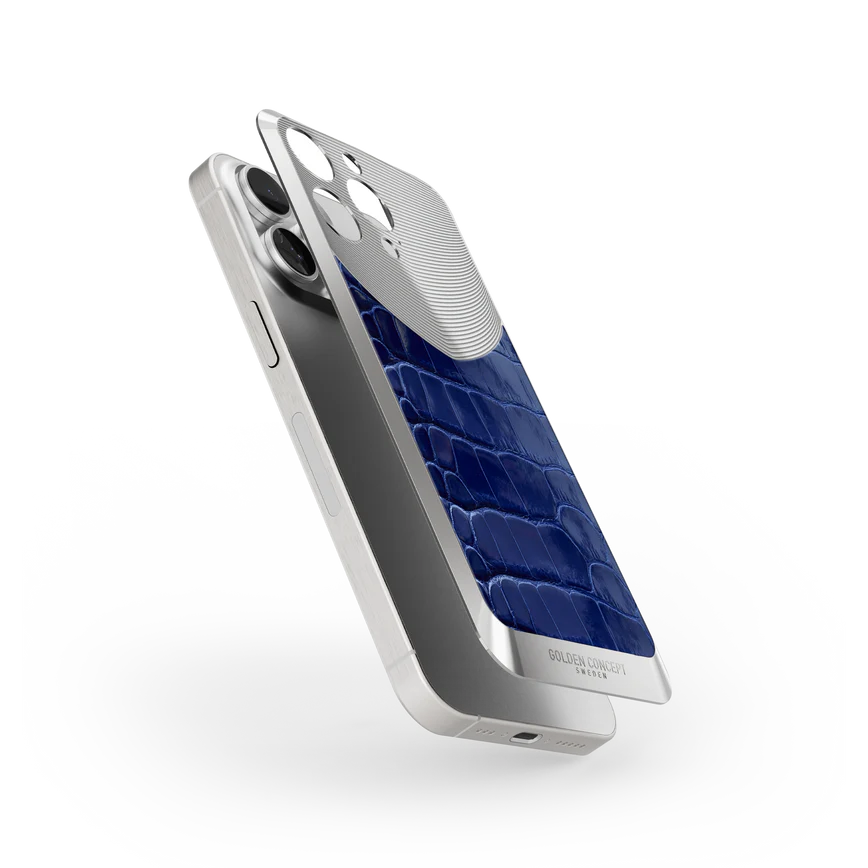 iPhone Case / RST16 - Magnetic Shield Alligator Edition - Glossy Blue 16 pro max