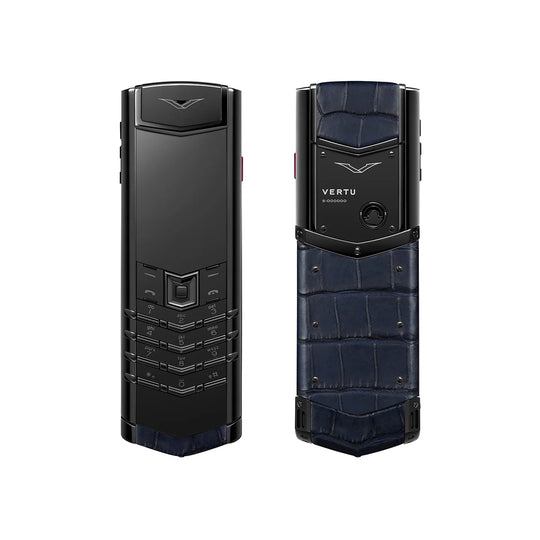 Signature S+ Black Steel Alligator Skin Navy Blue