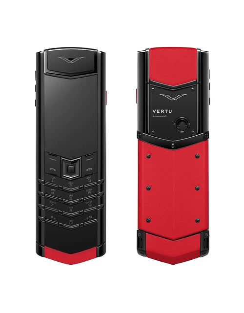 Load image into Gallery viewer, Signature S+ Black Steel Calfskin Raspberry Red
