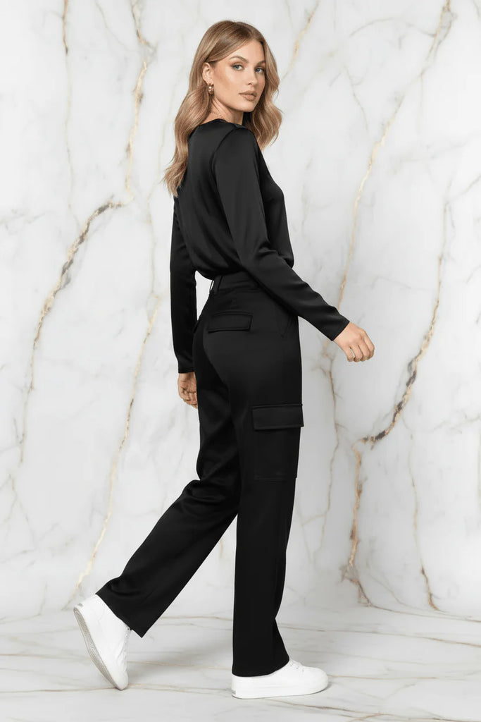Ivorynn Women's Comfortable Straight Leg Black Pants