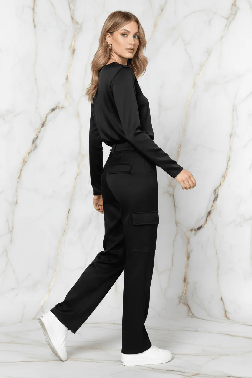 Evorin Women's Comfortable Straight Leg Black Pants