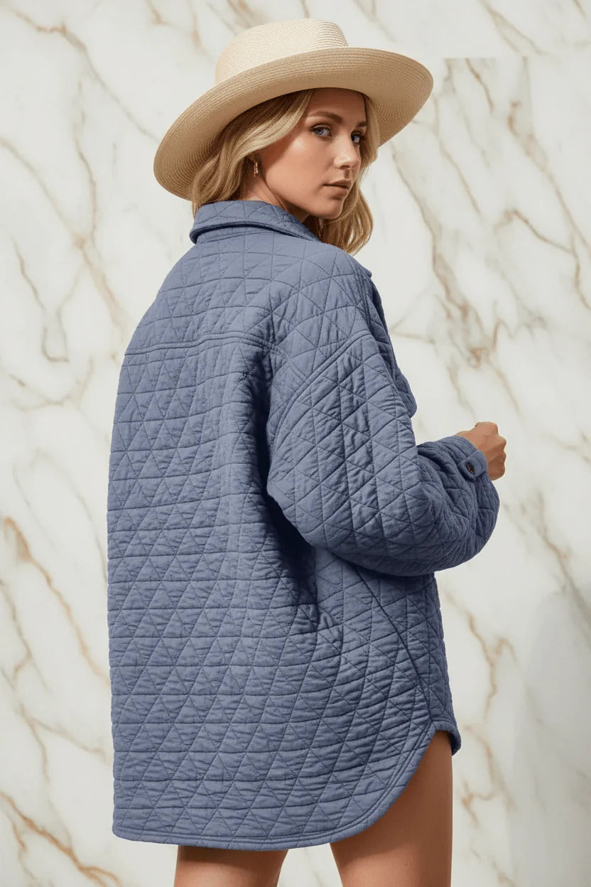 Evorin Women's Quilted Button Front Shacket