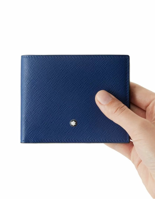 تحميل الصورة إلى عارض المعرض، Montblanc Sartorial wallet 6cc blue leather
