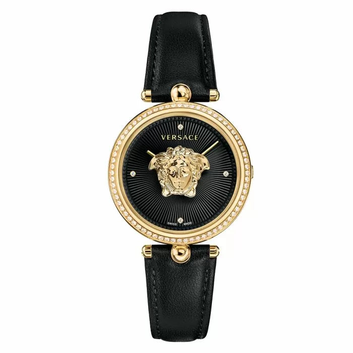 Versace PALAZZO EMPIRE watch with 4 diamonds on indexes , Black