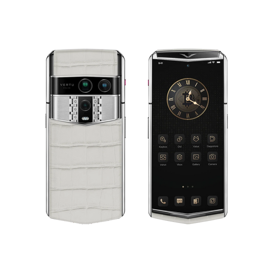 هاتف METAVERTU 2 CALFSKIN WEB3 AI - برتقالي فجر (غطاء فضي)