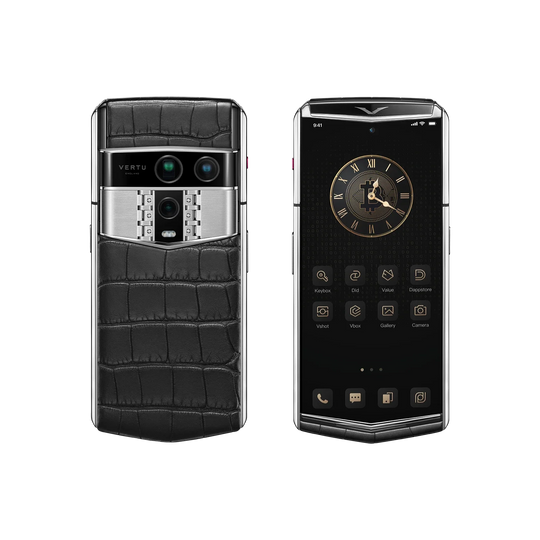 هاتف METAVERTU 2 CALFSKIN WEB3 AI - برتقالي فجر (غطاء فضي)