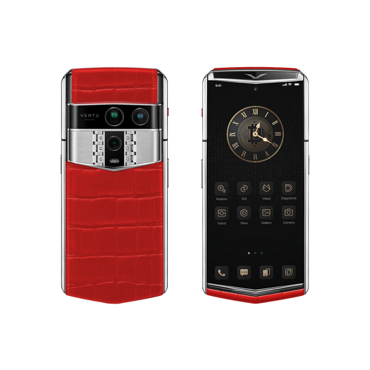 هاتف METAVERTU 2 CALFSKIN WEB3 AI - برتقالي فجر (غطاء فضي)