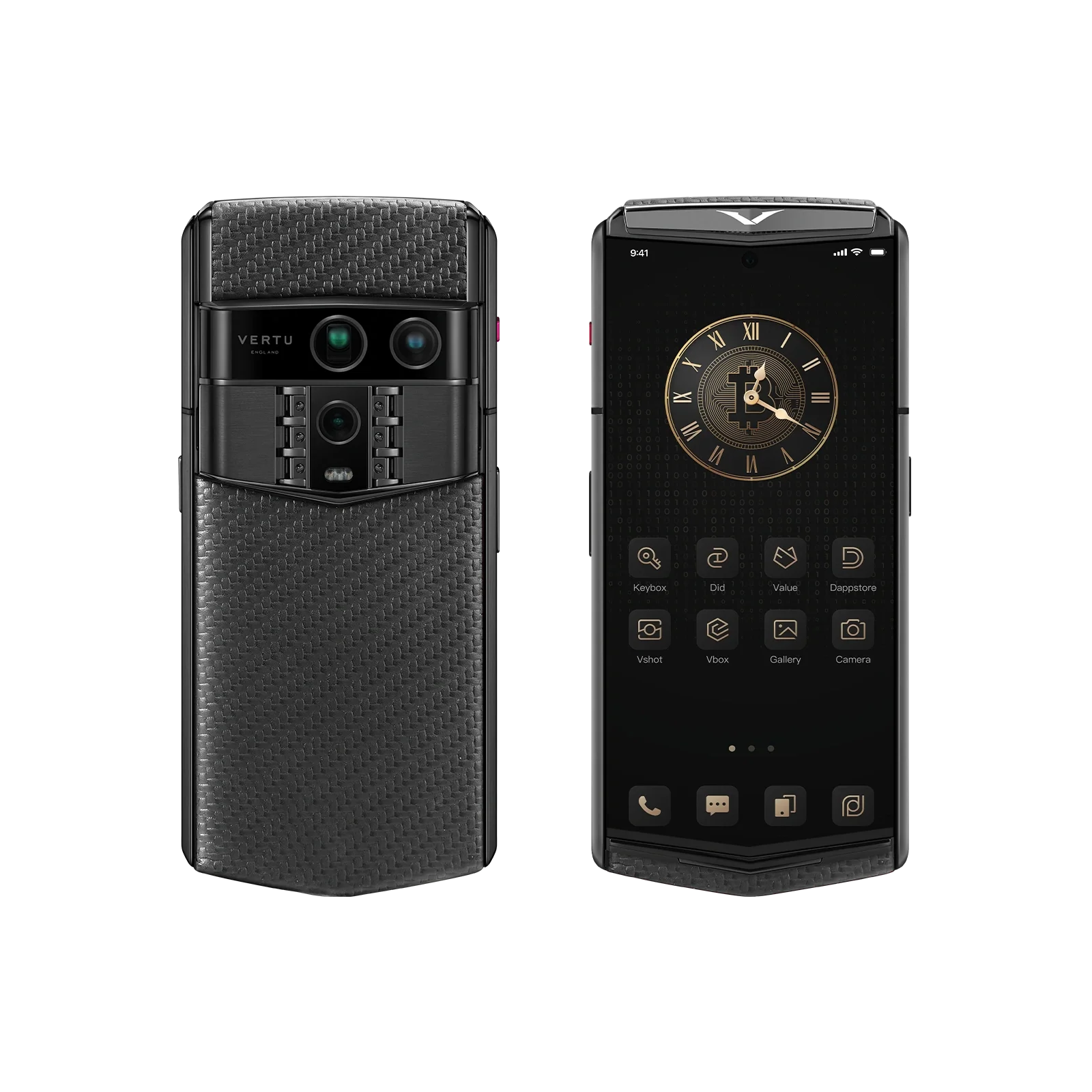 Agent Q Carbon-Pattern Calfskin Black (Black Plate)
