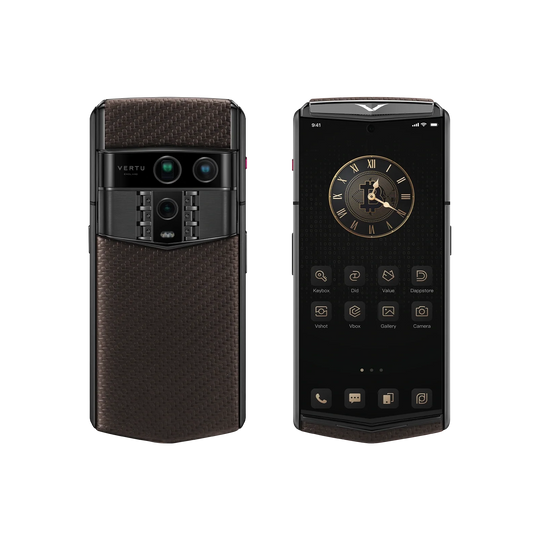 Agent Q Carbon-Pattern Calfskin Brown (Black Plate)