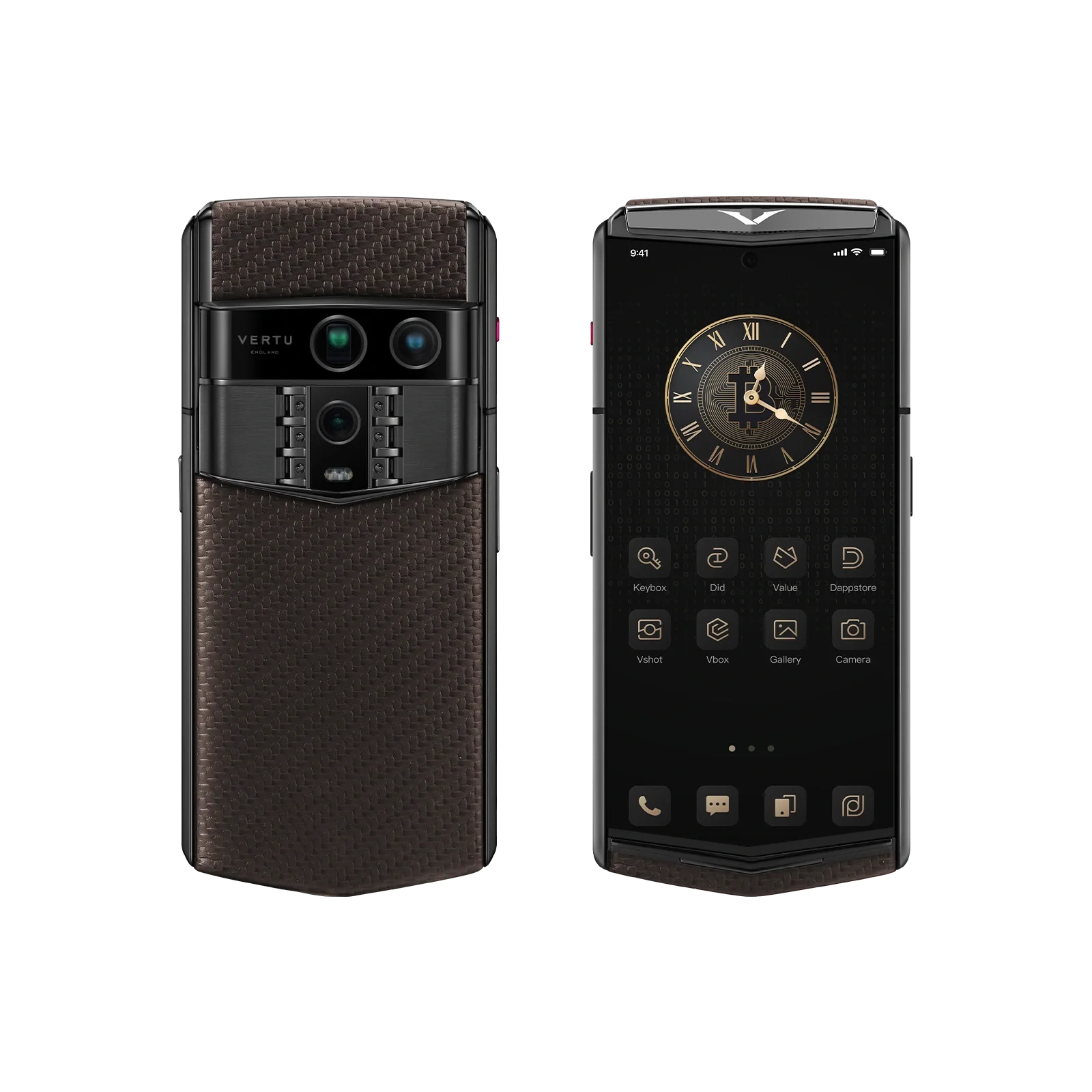 هاتف METAVERTU 2 CALFSKIN WEB3 AI - برتقالي فجر (غطاء فضي)