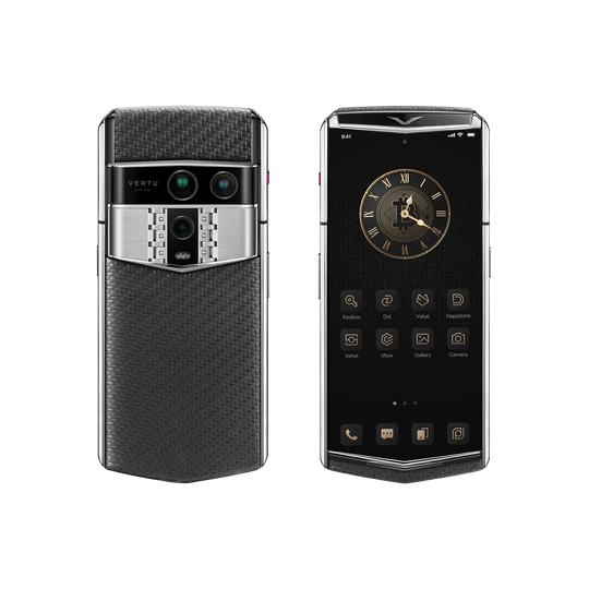 Agent Q Carbon-Pattern Calfskin Black (Silver Plate)