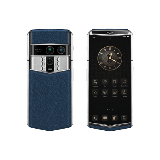 هاتف METAVERTU 2 CALFSKIN WEB3 AI - برتقالي فجر (غطاء فضي)
