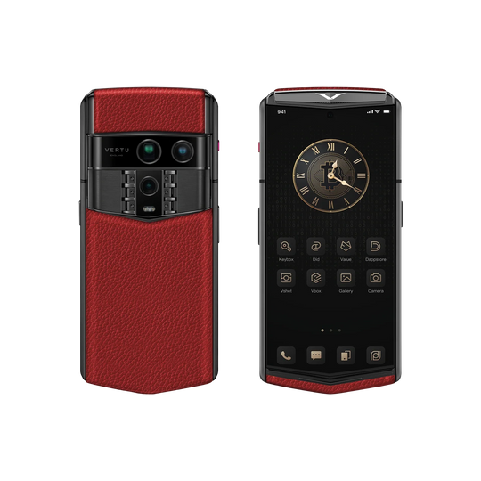 هاتف METAVERTU 2 CALFSKIN WEB3 AI - برتقالي فجر (غطاء فضي)