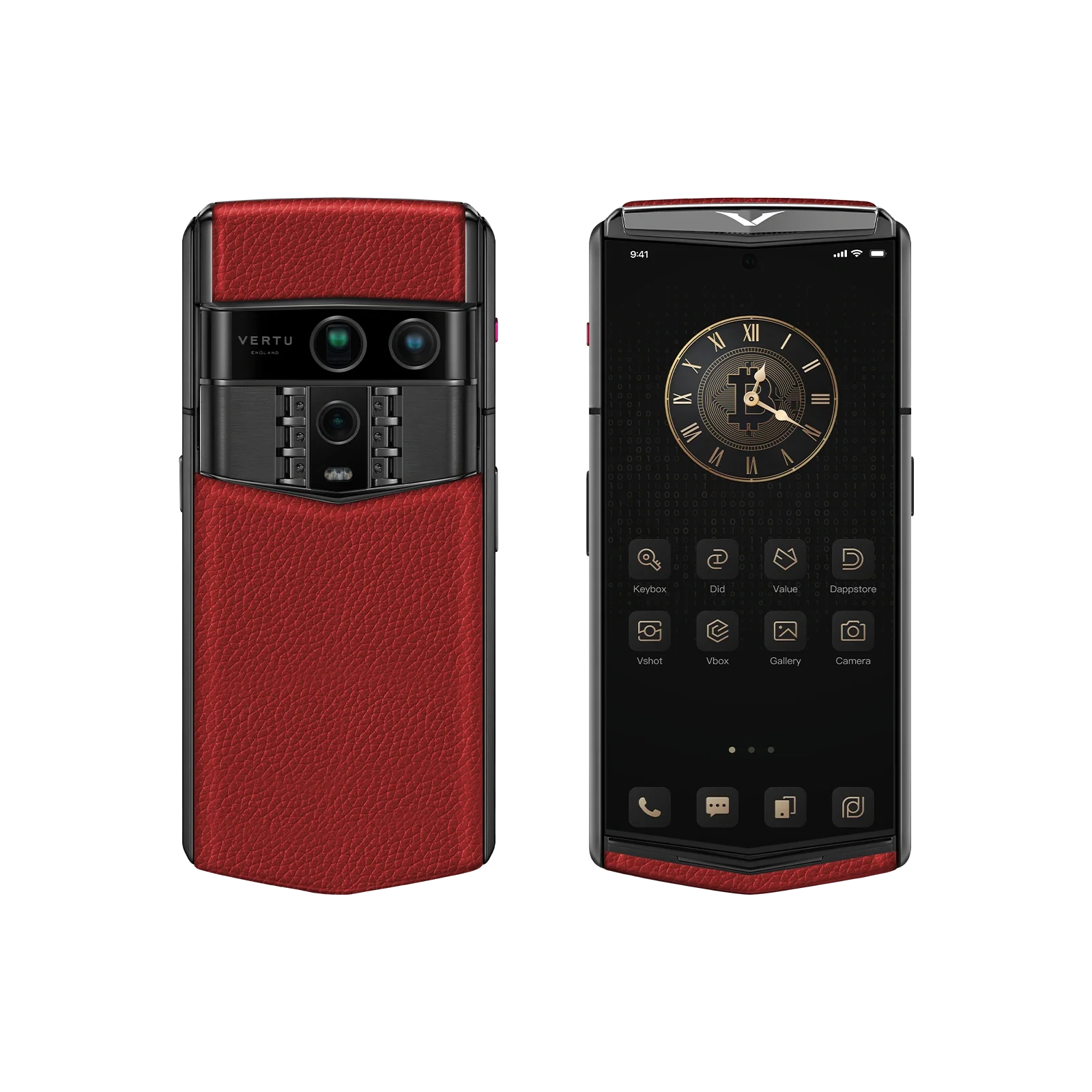 هاتف METAVERTU 2 CALFSKIN WEB3 AI - برتقالي فجر (غطاء فضي)