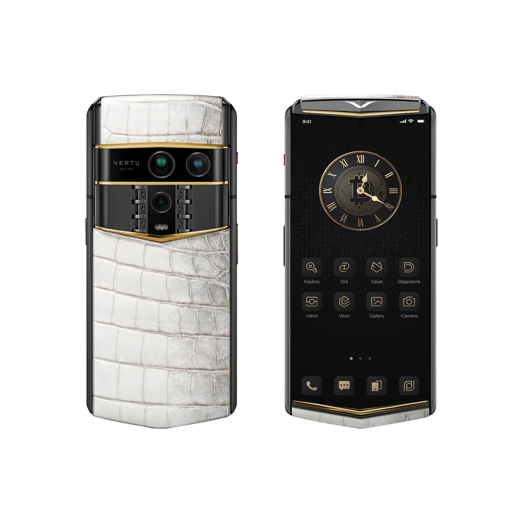 هاتف METAVERTU 2 CALFSKIN WEB3 AI - برتقالي فجر (غطاء فضي)