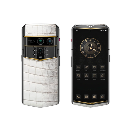 هاتف METAVERTU 2 CALFSKIN WEB3 AI - برتقالي فجر (غطاء فضي)