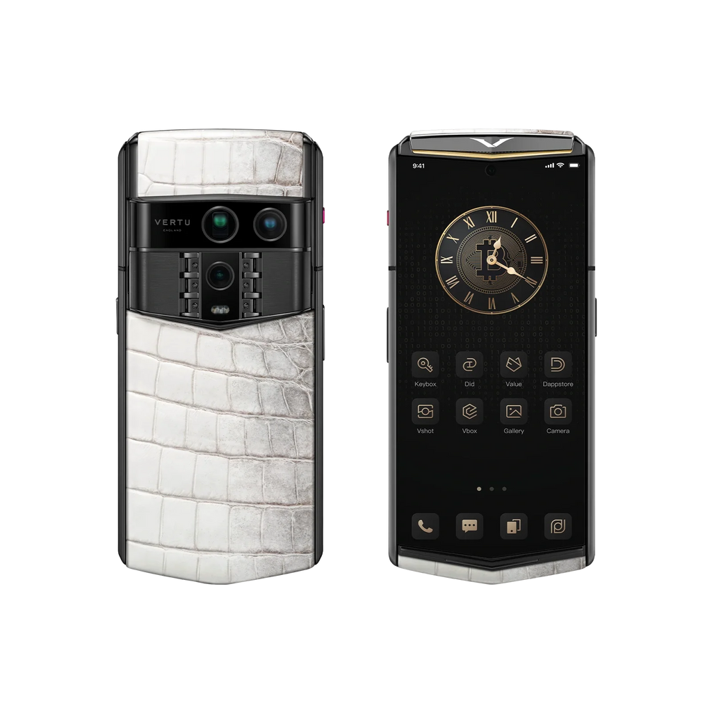 هاتف METAVERTU 2 CALFSKIN WEB3 AI - برتقالي فجر (غطاء فضي)