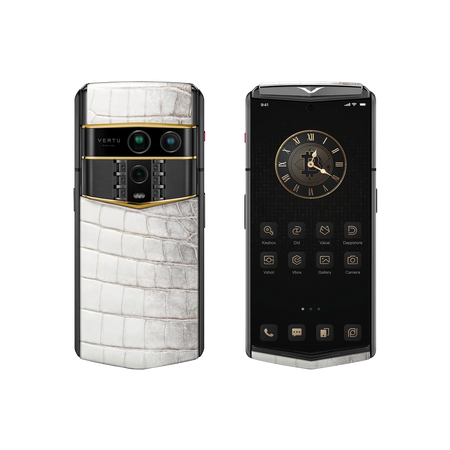 هاتف METAVERTU 2 CALFSKIN WEB3 AI - برتقالي فجر (غطاء فضي)