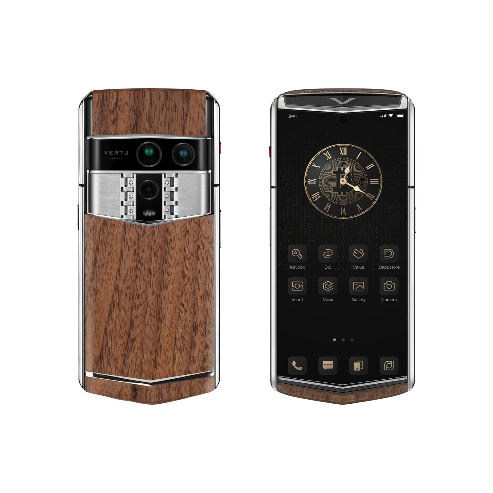 هاتف METAVERTU 2 CALFSKIN WEB3 AI - برتقالي فجر (غطاء فضي)