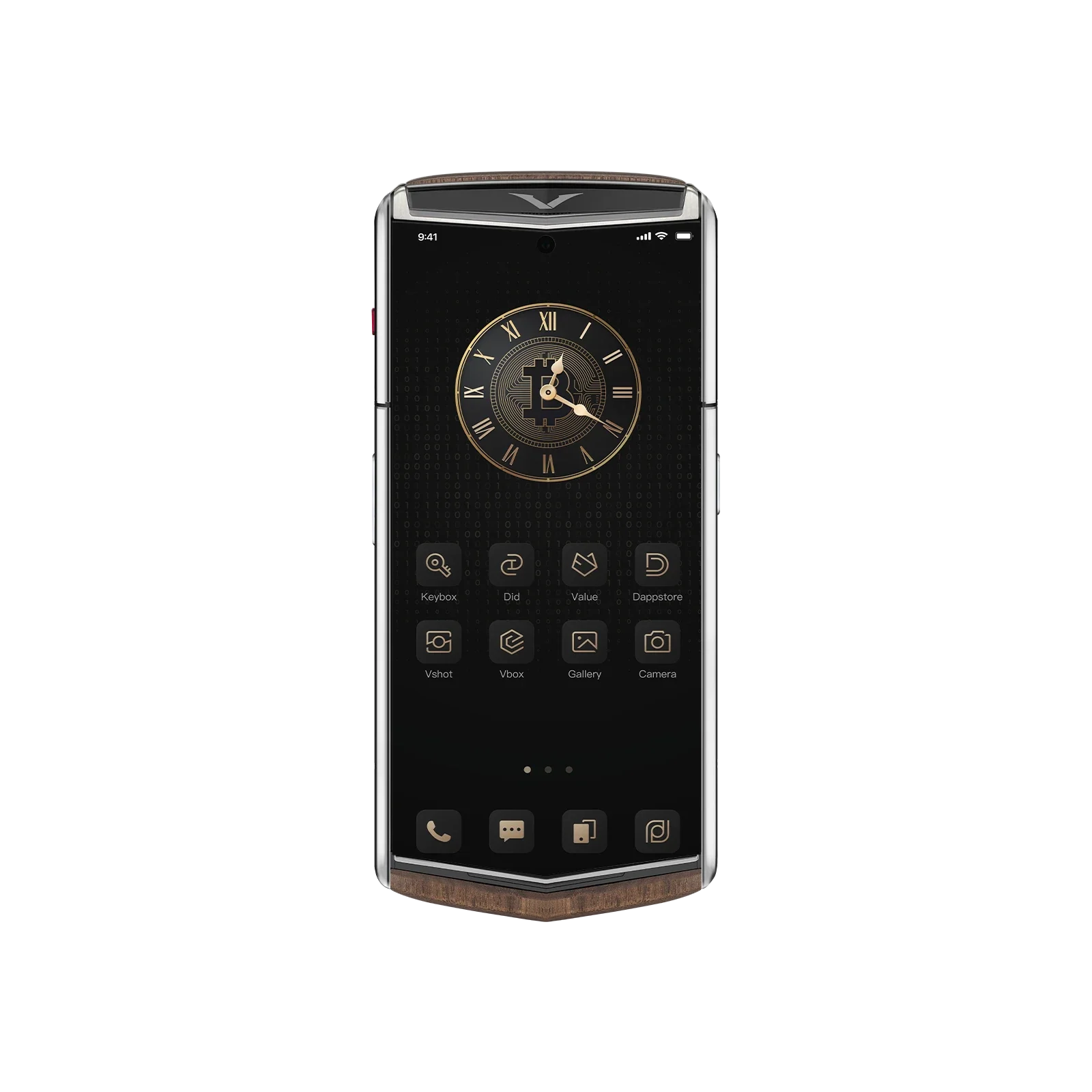 هاتف METAVERTU 2 CALFSKIN WEB3 AI - برتقالي فجر (غطاء فضي)