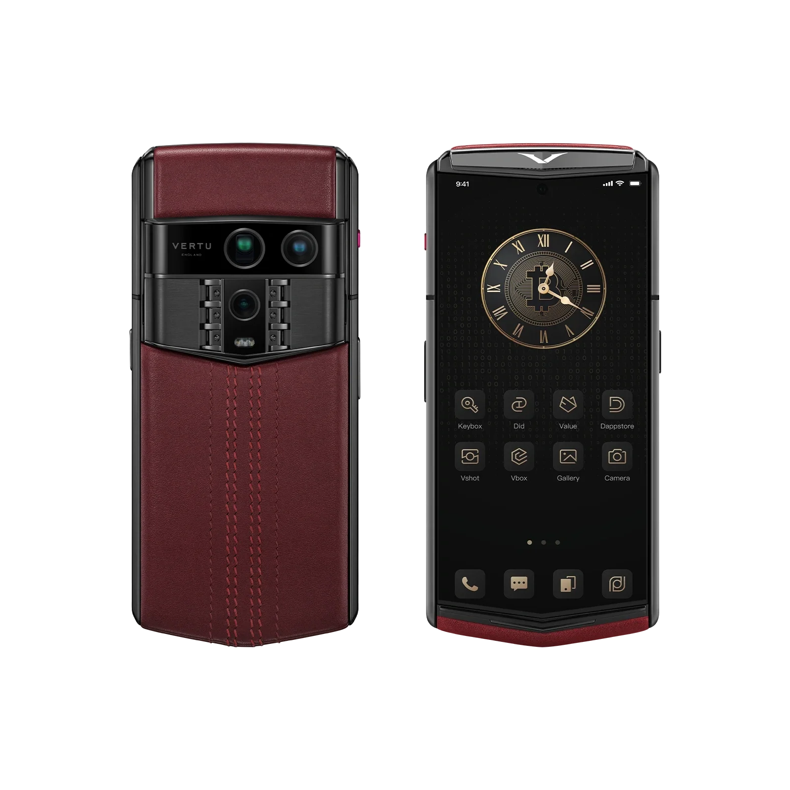 Agent Q Stitched Calfskin Wine Red