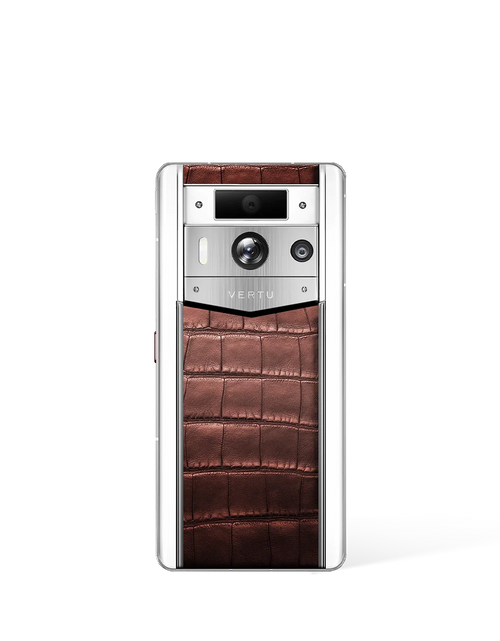 Load image into Gallery viewer, Metavertu Max Alligator Floral Engraved Gold Back Amber Brown
