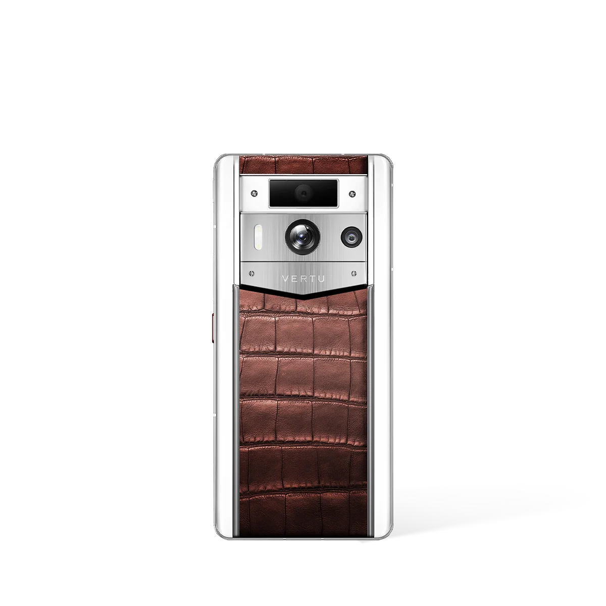Metavertu Max Alligator Floral Engraved Gold Back Amber Brown