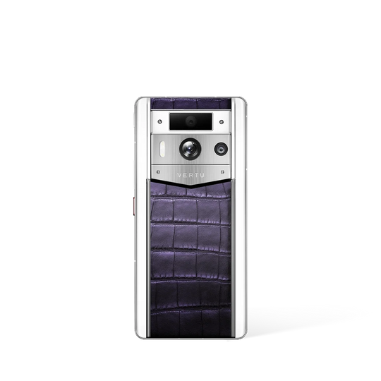 Metavertu Max Alligator Floral Engraved Gold Back Amber Grape Purple