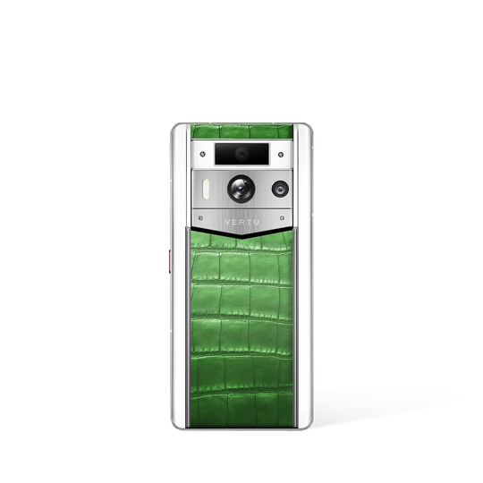 Metavertu Max Alligator Floral Engraved Gold Back green
