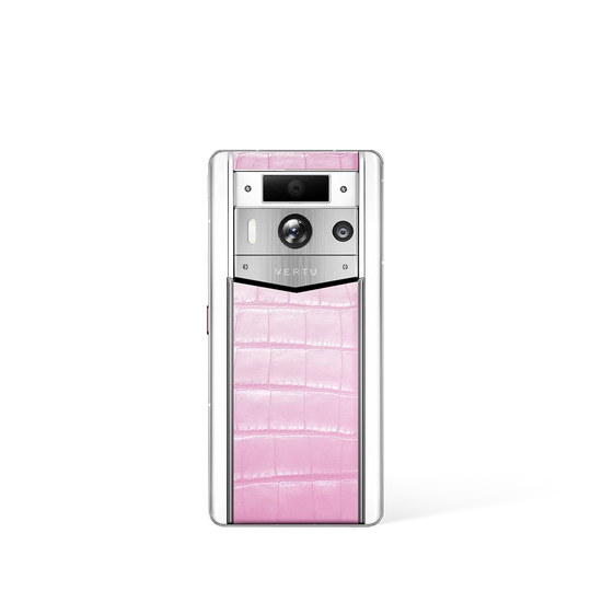 Metavertu Max Alligator Floral Engraved Gold Back Pink
