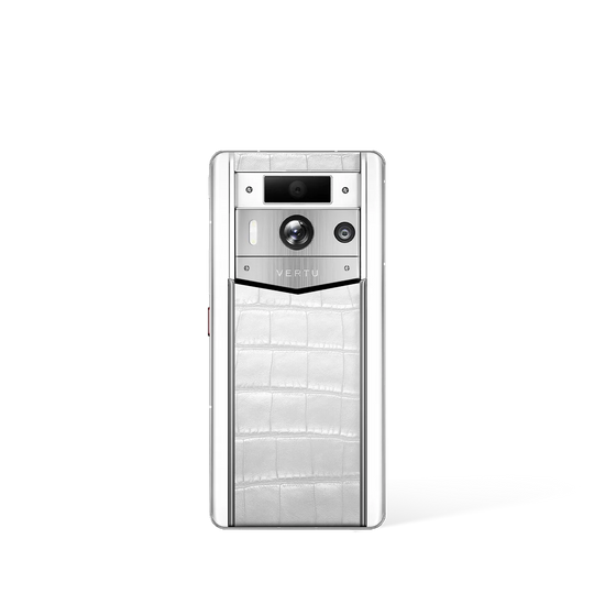 Metavertu Max Alligator Floral Engraved Gold Back White