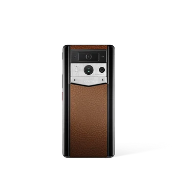 Metavertu Max Calfskin Black Ceramic Frame Silver Plate Orange