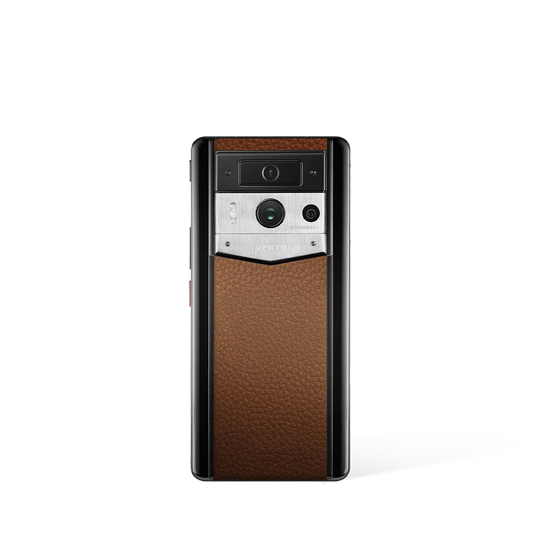 Metavertu Max Calfskin Black Ceramic Frame Silver Plate Brown
