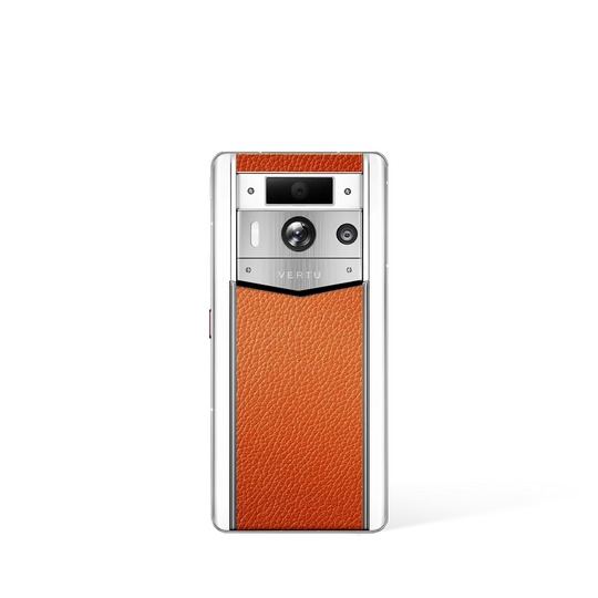 Metavertu Max Calfskin White Ceramic Frame Orange