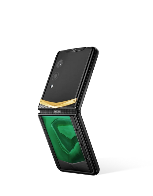 Load image into Gallery viewer, Quantum Flip Agate -Emerald green Gold V
