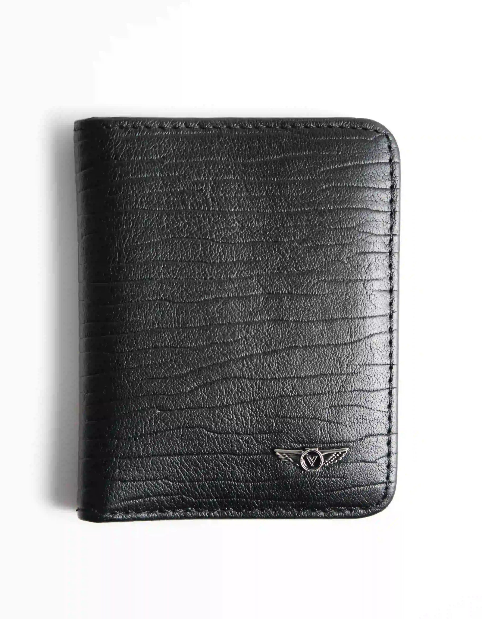 Verutti Men’s Leather Wallet in Black Cowhide, Model VRW-5000-1