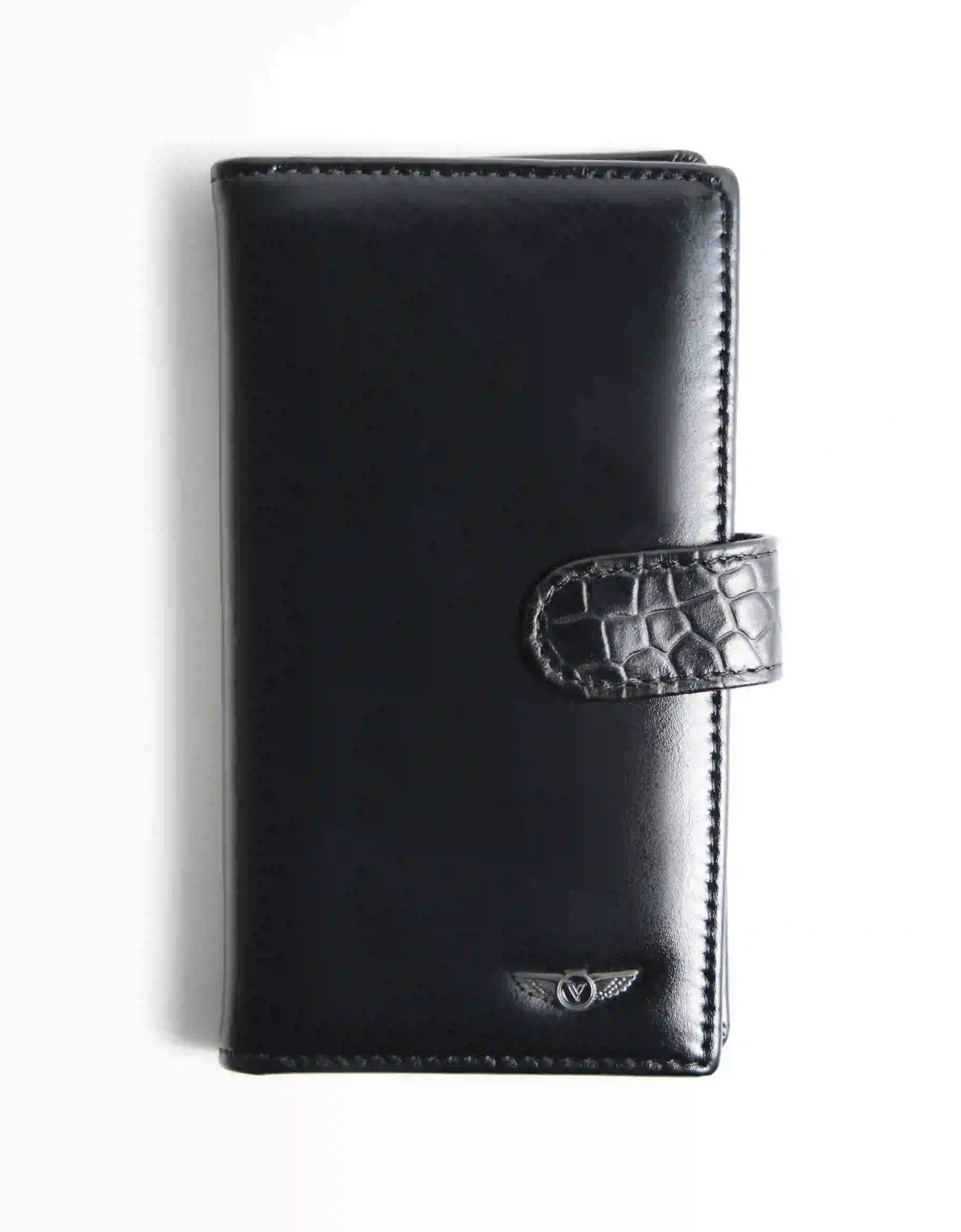 Verutti Men’s Leather Wallet in Black Cowhide, Model VRW-5010-1