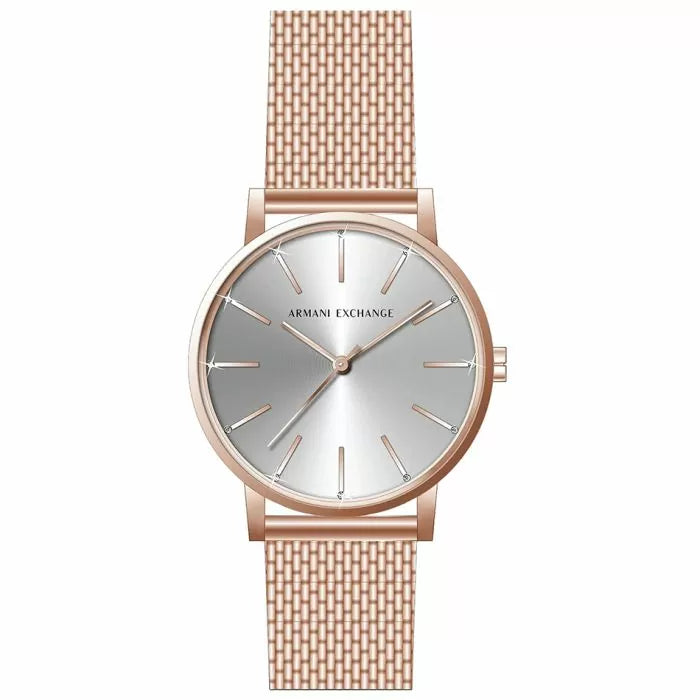 Armani Exchange watch for women steel rose gold